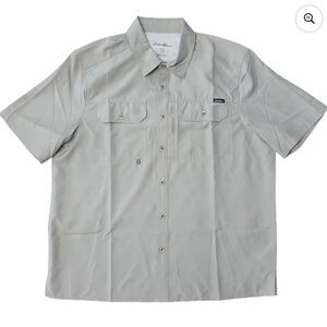 Eddie Bauer Men’s Gray Short Sleeve Moisture Wicking Woven Tech Shirt - size L